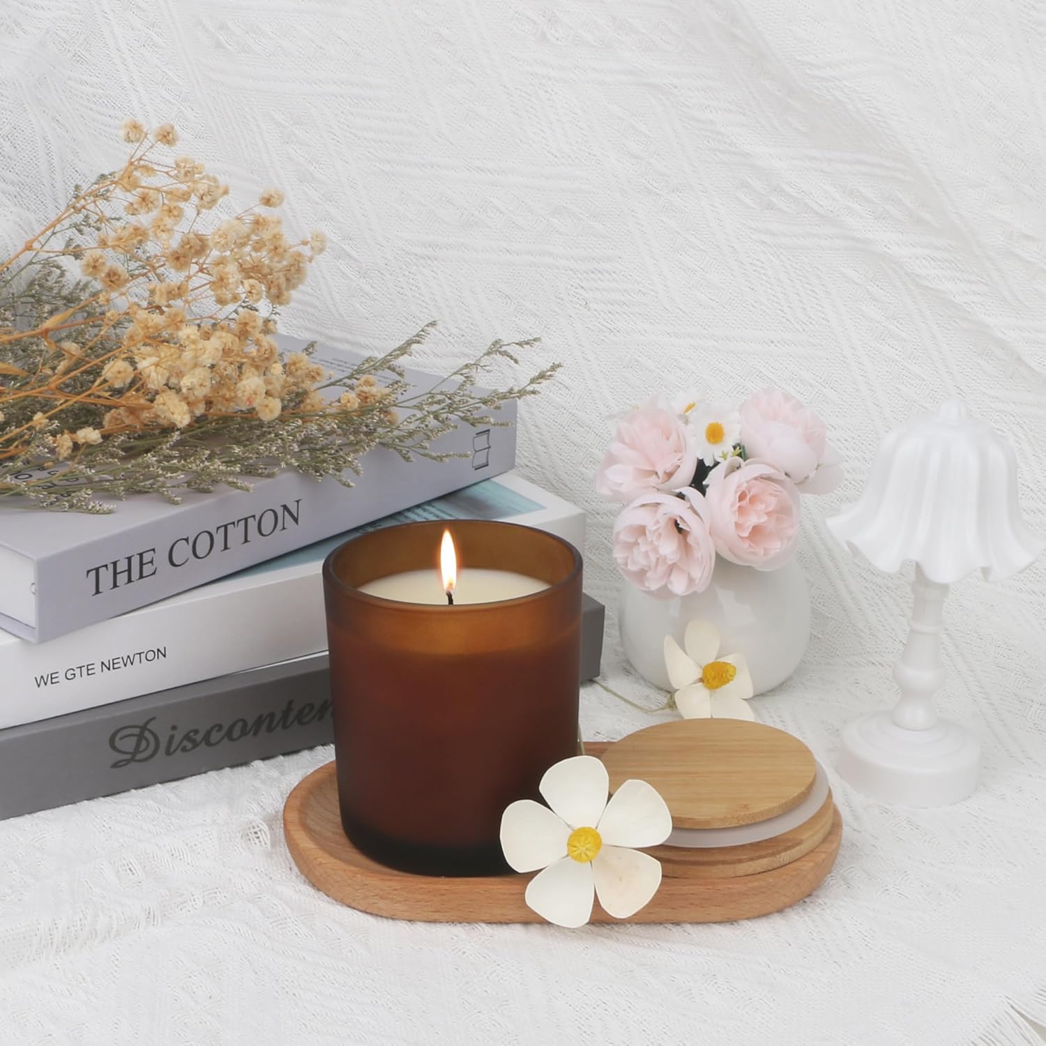 Contenant en verre ambré avec couvercle - 200ml