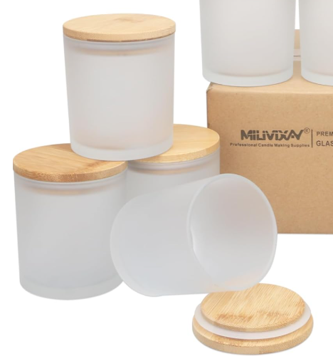 Contenant en verre mate avec couvercle - 200ml