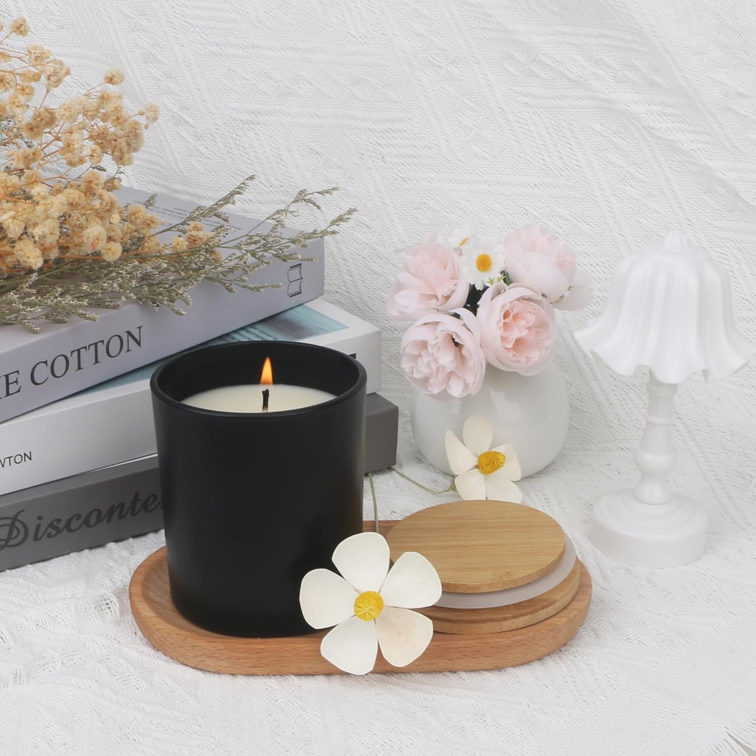 Contenant en verre noir opaque avec couvercle - 200ml