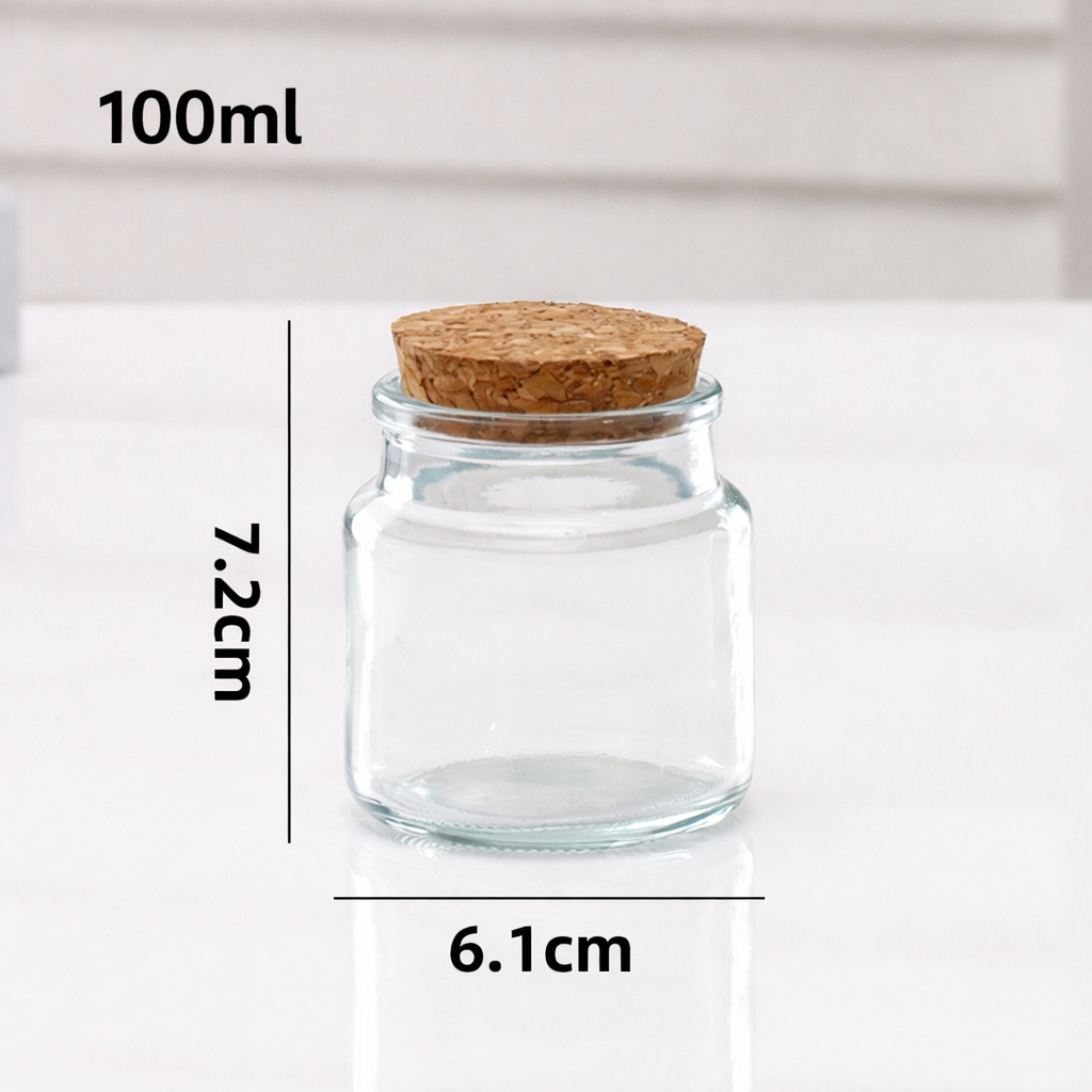 Contenant en verre avec couvercle - 100ml